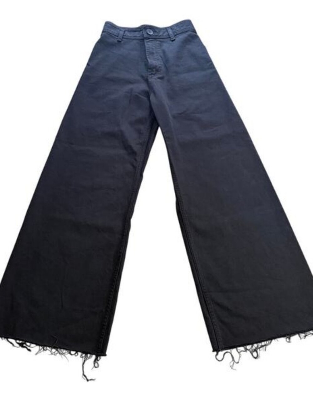 Zara Marine Straight Wide-Leg Blacks Jeans Size 4